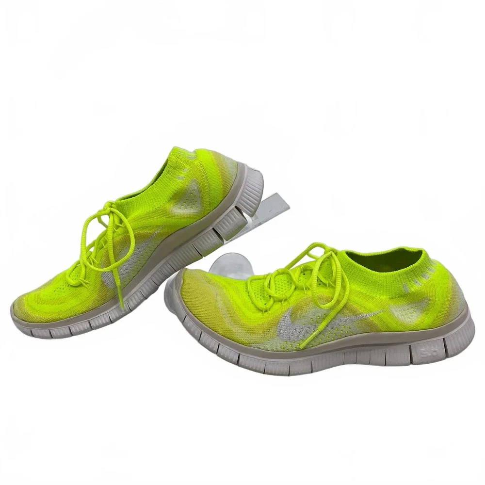 Nike Neon Yellow Flyknit Free 3.0 Sneakers | Women’s 9